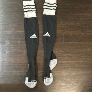 Adidas climate soccer socks size small black white and grey